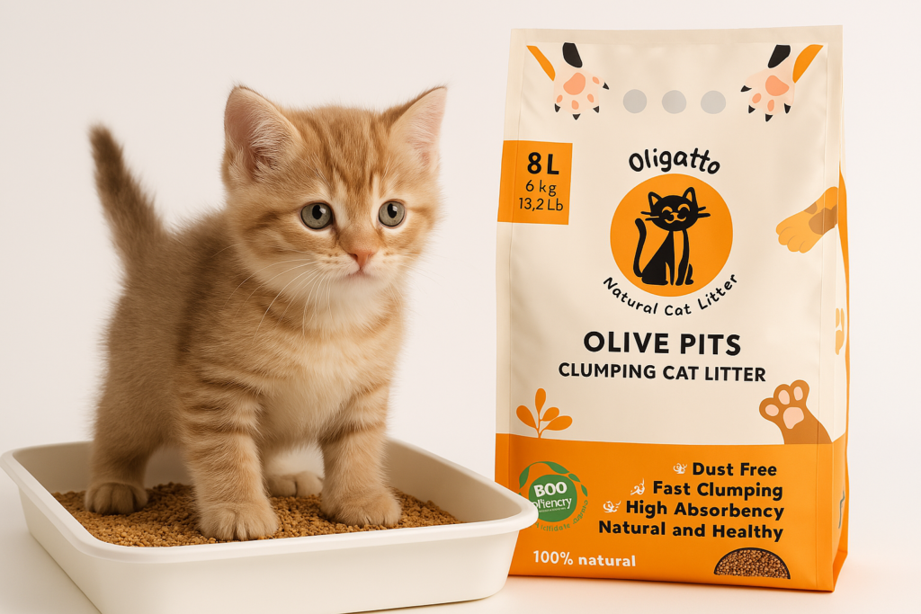 oligatto zeytin çekirdeğinden kokusuz kedi kumu