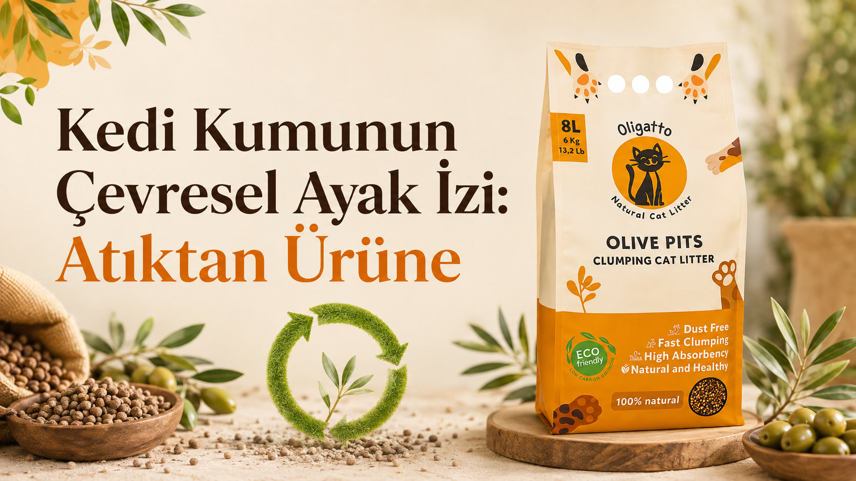 Çevre dostu kedi kumu – hammadde, üretim, taşıma ve atık aşamalarında çevresel ayak izi